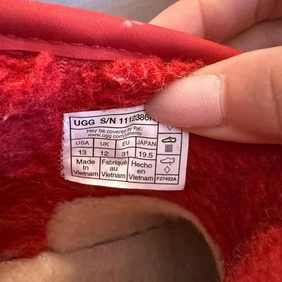 UGG Classic Mini Girls Kids Clear Red Boots - Picture 6 of 11